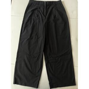 Old Navy Pants Women 14 Black High Rise Wide Leg Adjustable Waist Relaxed